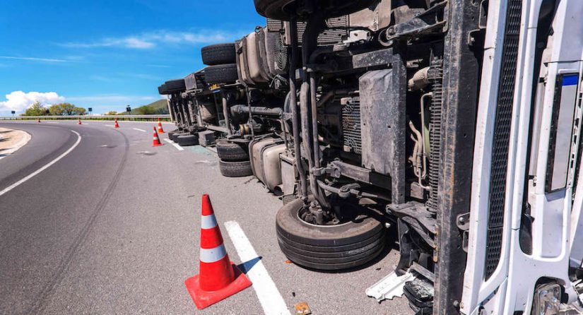 Photo of a Rolled-over Truck