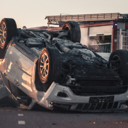 Photo of a Rolled Over Car