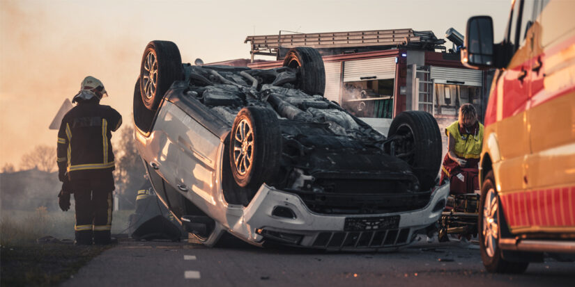 Photo of a Rolled Over Car