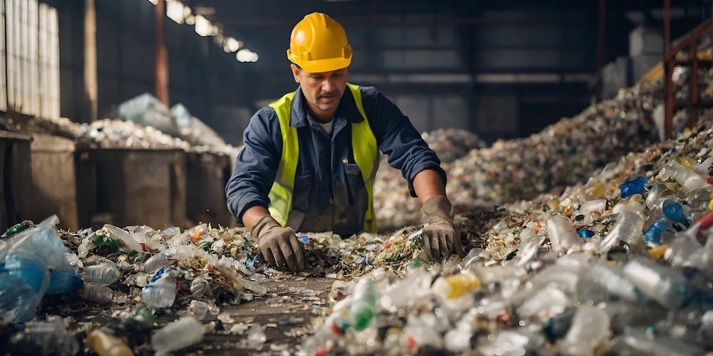 Waste collector at work